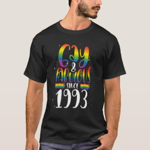 T-shirt Gay Et Fabuleux Depuis 1993 Lgbtq Rainbow Pride Cr