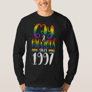 T-shirt Gay Et Fabuleux Depuis 1997 Lgbtq Rainbow Pride Cr