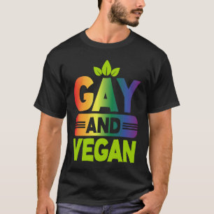 T-shirt Gay et vegan arc-en-ciel fière fierté LGBT Gay