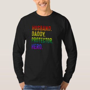 T-shirt Gay Fête des pères Lgbt Pride Mari Daddy Protecteu