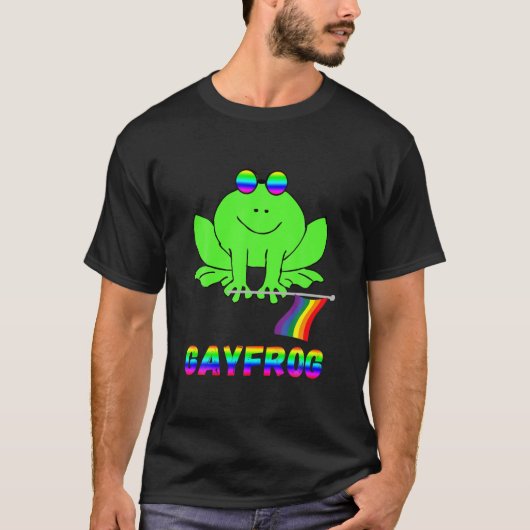 T-shirt Gay Frog LGBT Pride Rainbow Toad Genre Queer Homo (Devant)