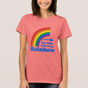 T-shirt Gay Humour arc-en-ciel moitié droite simple