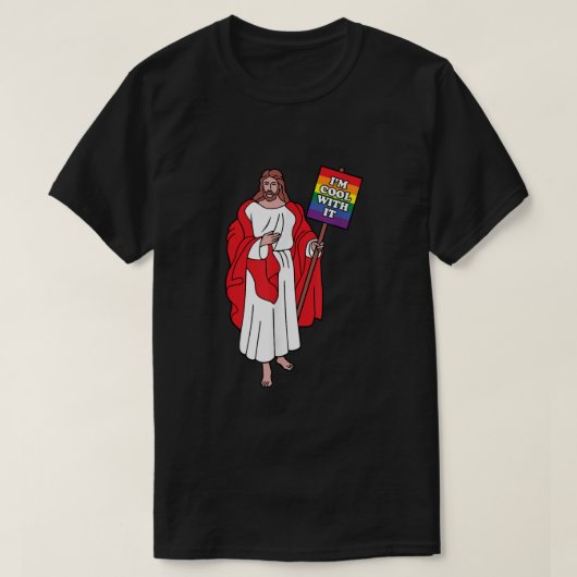 T-shirt Gay Jesus Dit Que Je Suis Cool Avec Elle Gay Chris (Design devant)