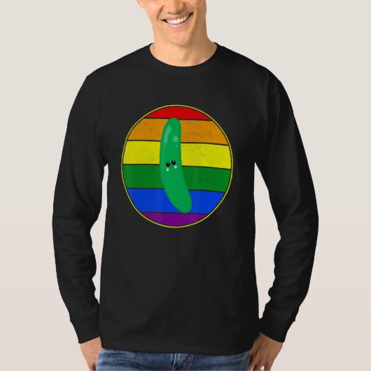 T-shirt Gay Légumes mignon Concombre Lgbtq Pride Stude Plu (Devant)