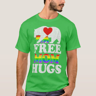 T-shirt Gay LGBT Pride Mama Bear For Women Free Mom Hugues