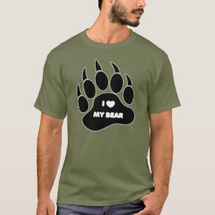 T-shirt Gay Ours Fierté Ours Paw I heart Mon Ours
