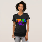 T-shirt Gay pride Ally Rainbow (Devant entier)