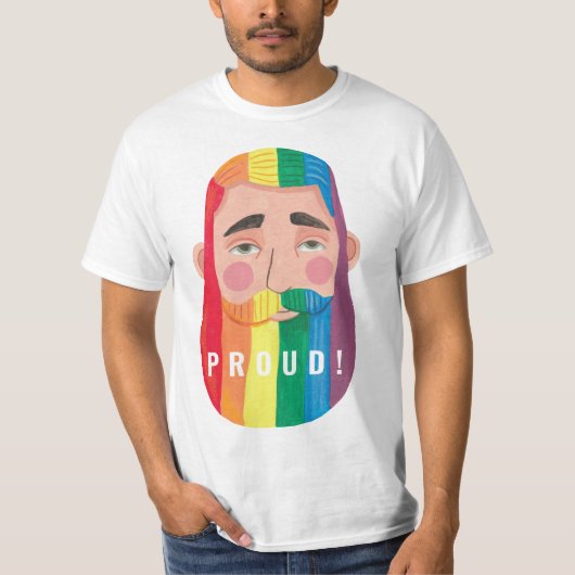 T-shirt Gay pride arc-en-ciel drapeaux sexe barbe hommes T (Devant)