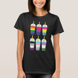 T-shirt Gay pride Bubble Tea LGBT Boba Milk Tea Rainbow Eq