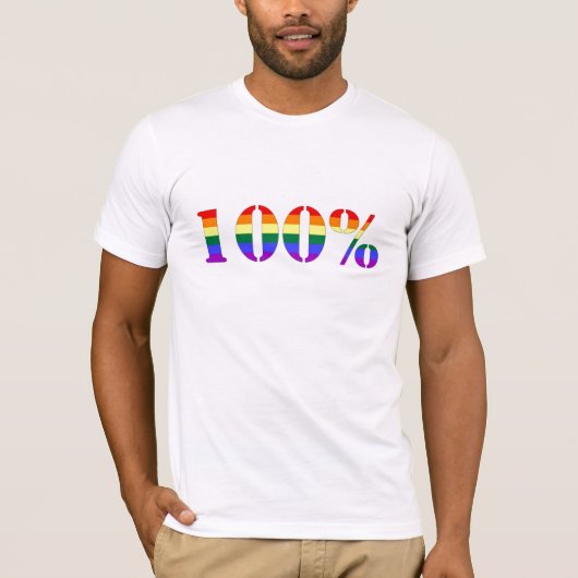 T-shirt Gay pride "Cent Pour Cent" (Devant)