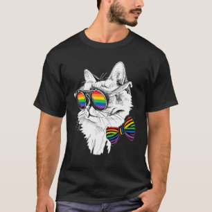 T-shirt Gay pride Chat Lunettes de soleil Lgbt Bisexual Ga