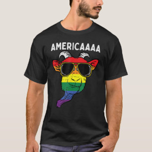 T-shirt Gay pride Chèvre Amérique Rainbow Drapeau Lgbt Hom