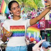 T-shirt Gay pride Classic Faux Soie Arc-en-ciel drapeau LG