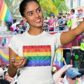 T-shirt Gay pride classique Faux soie arc-en-ciel drapeau 