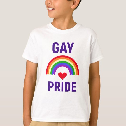 T-shirt Gay pride| Coeur et arc-en-ciel (Devant)