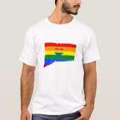 T-shirt Gay pride Connecticut Rainbow Flag Heart GLBTQ (Devant)