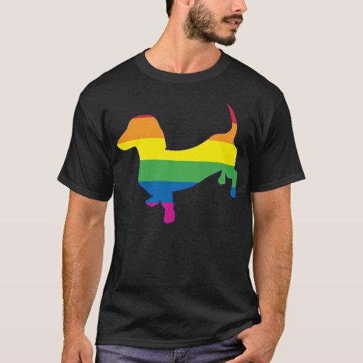 T-shirt Gay pride Dachshund/Wiener (Devant)