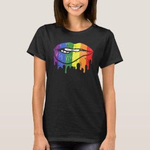 T-shirt Gay pride de lèvre arc-en-ciel Drapeau Lgbt Lesbia
