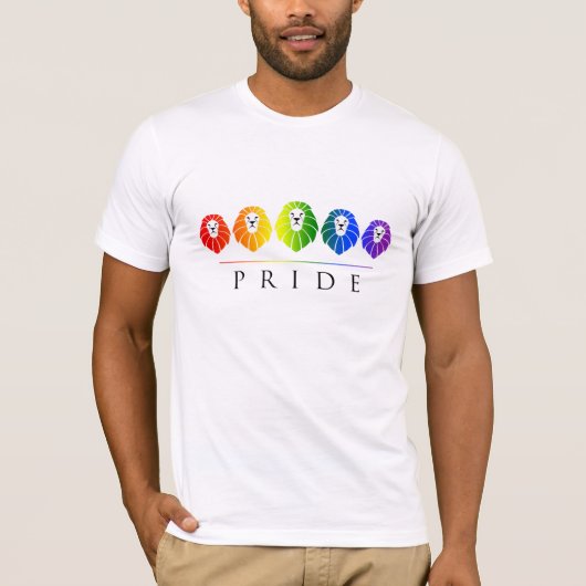 T-shirt gay pride des Lions - LGBT Rainbow (Devant)