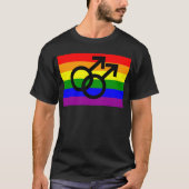 T-shirt Gay pride Deux Symboles de Mars masculin Rainbow F (Devant)