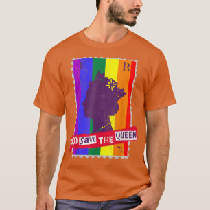 T-SHIRT GAY PRIDE DIEU SAUVER LE DRAPEAU DE LA REINE RAINB