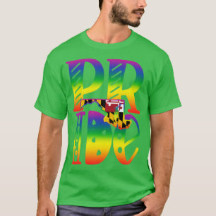 T-shirt Gay pride du Maryland en lettres de blocs d'art