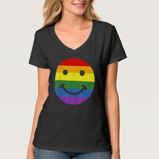 T-shirt Gay Pride Equality LGBTQ Smile (Devant)