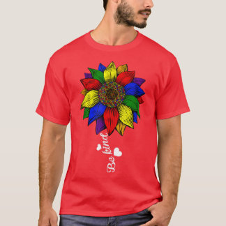 T-shirt Gay pride Funny Be Kind Lesbian Sunflower LGBT Tra