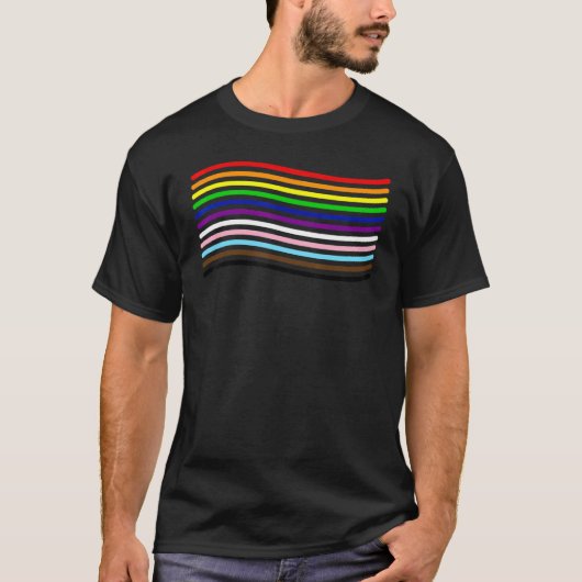 T-shirt Gay pride indicateur de progression Rainbow Word 4 (Devant)