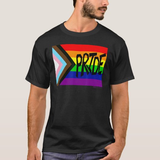 T-shirt Gay pride indicateur de progression Rainbow Word 5 (Devant)