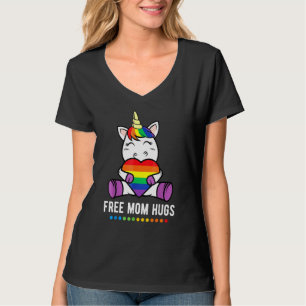 T-shirt Gay pride Lesbian Fier Maman LGBTQ Rainbow Free Ma