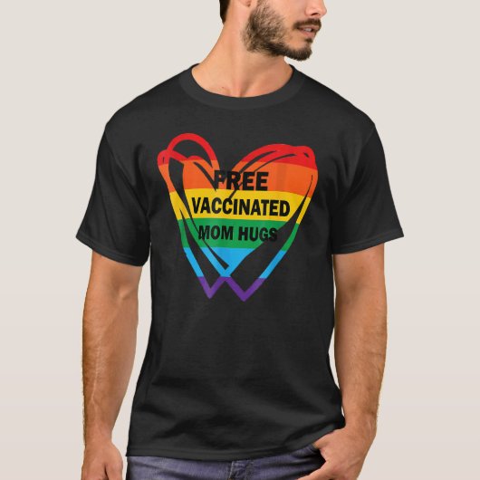 T-shirt Gay pride Lesbienne Vacciné Libre Maman Hugs Pride (Devant)