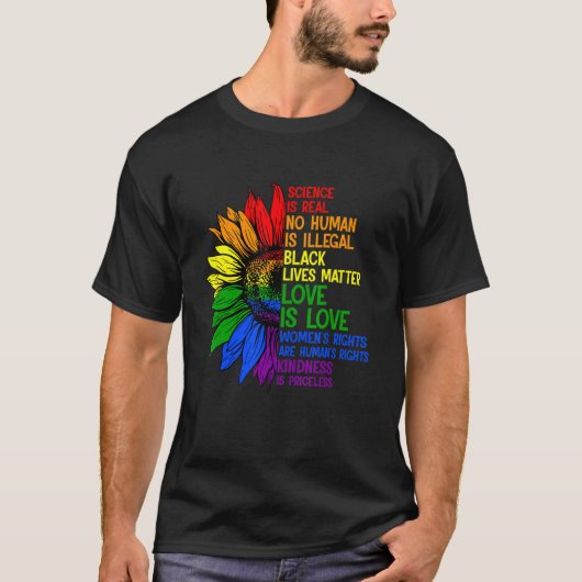 T-shirt Gay pride Lgbt La science est un vrai Blm L'amour (Devant)
