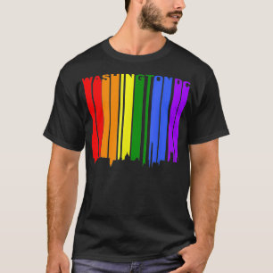 T-shirt Gay pride LGBTQ de Washington Rainbow Skyline