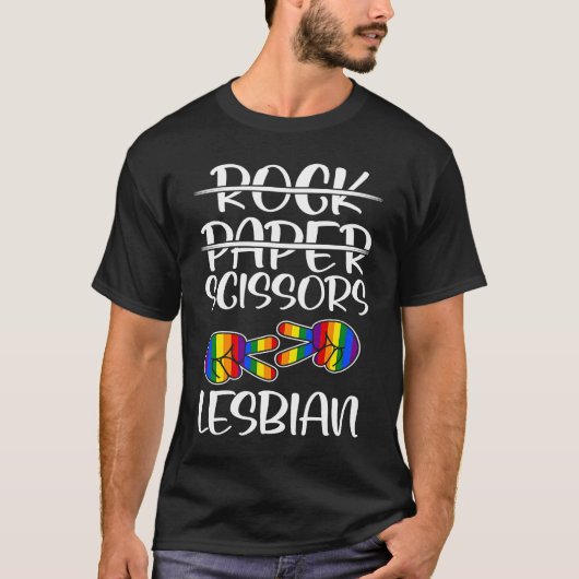 T-shirt Gay pride LGBTQ lesbien ciseaux de papier rock (Devant)