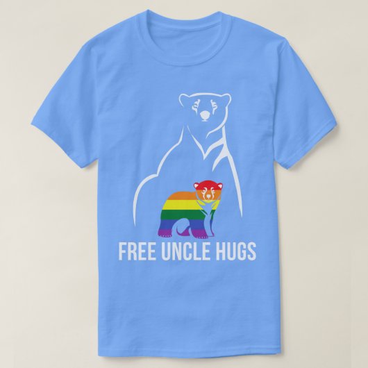 T-shirt Gay pride Libre Uncle Hugs LGBT Rainbow Men (Design devant)