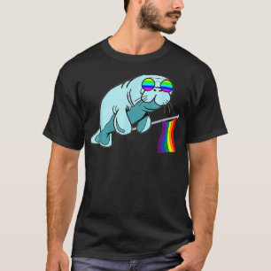 T-shirt Gay pride Manatee LGBT Sea Cow Dugongidae Rainbow