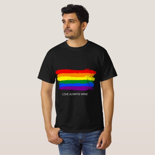 T-shirt Gay pride Rainbow Equality Love Wins Retro Stripe (Devant entier)