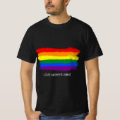 T-shirt Gay pride Rainbow Equality Love Wins Retro Stripe (Devant)