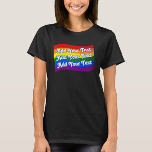 T-shirt Gay pride Rainbow Flag texte personnalisé jusqu'à 