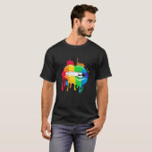 T-shirt Gay pride Rainbow Pride Mois Baiser Lips Fier L (Devant entier)