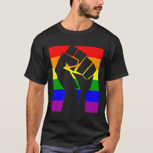 T-shirt Gay pride Résiste Poing Arc-en-ciel Drapeau Lgbtq
