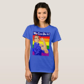 T-SHIRT GAY PRIDE ROSIE LE RIVETER AVEC DRAPEAU DE PLANCHE (Devant entier)