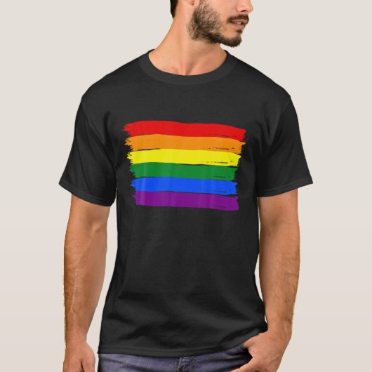 T-shirt Gay Pride Support Love, Rainbow Flag, LGBTQ Flag L (Devant)