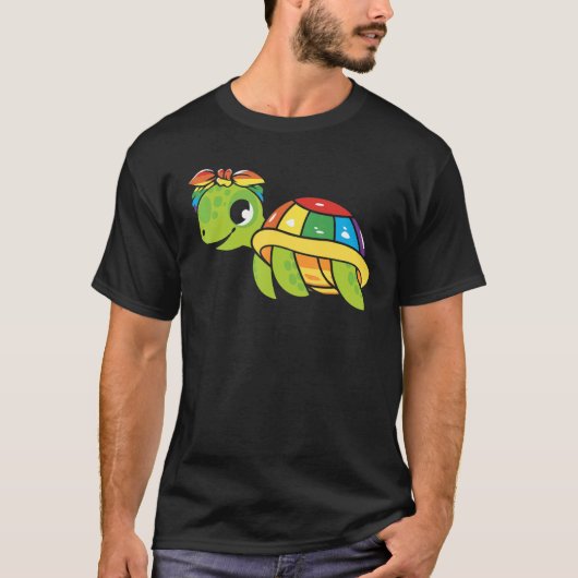 T-shirt Gay Pride Turtle LGBT Q Cute Animal Rainbow Pride (Devant)