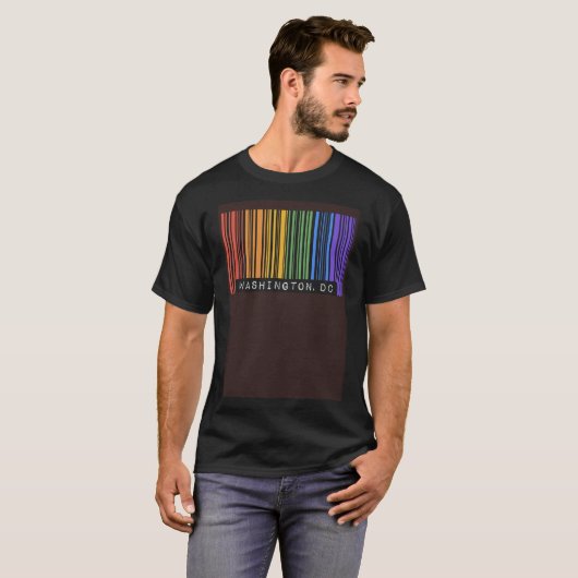 T-shirt Gay Queer Barcode Pride Washington DC Aesthétique (Devant entier)