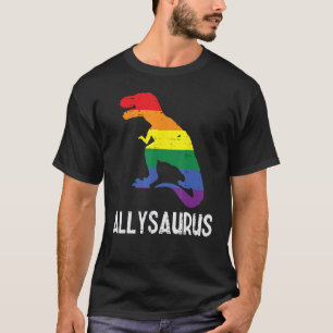 T-shirt Gay Rainbow Dino Trex Ally Saurus Lgbt Drapeau Gar