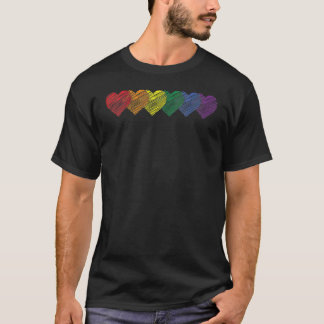 T-shirt Gay Rainbow Pride Coeur drapeau LGBTQ Égalité Matc