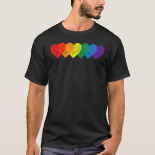 T-shirt Gay Rainbow Pride Coeur drapeau Lgbtq Égalité Matc