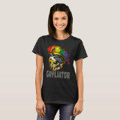 T-shirt Gayliator Sword Fighter Helmet with Rainbow Feathe (Devant entier)